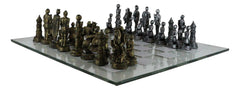 Medieval Warfare Age Of Knights & Kings Resin Chess Pieces With Glass Board Set-5