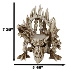 Legendary Arthurian Merlin Dragon Skulls Bones Skeletons Throne Chair Figurine-3