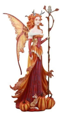 Amy Brown Pumpkin Queen Autumn Fairy Statue 17.5" Tall Fantasy Faery-5