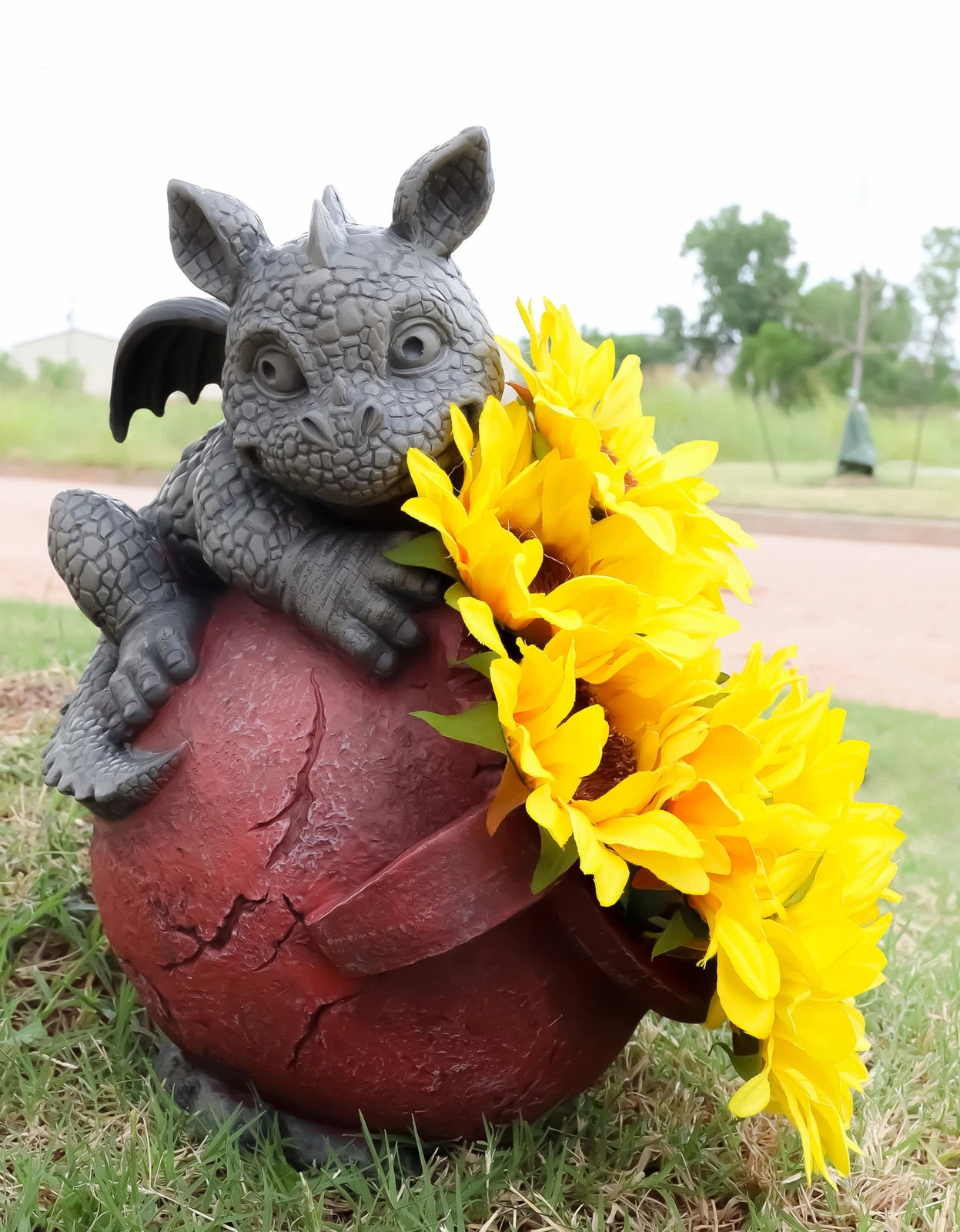 Playful Climbing Dragon Baby Planter Pot Home Patio Garden Decor Statue 12.5"H-6