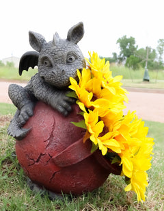 Playful Climbing Dragon Baby Planter Pot Home Patio Garden Decor Statue 12.5"H-6