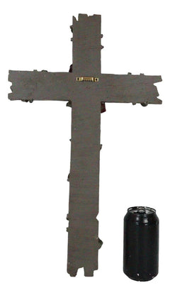 Rustic Western Faux Wooden Valentine Love Red Roses With Barbed Wires Wall Cross-6