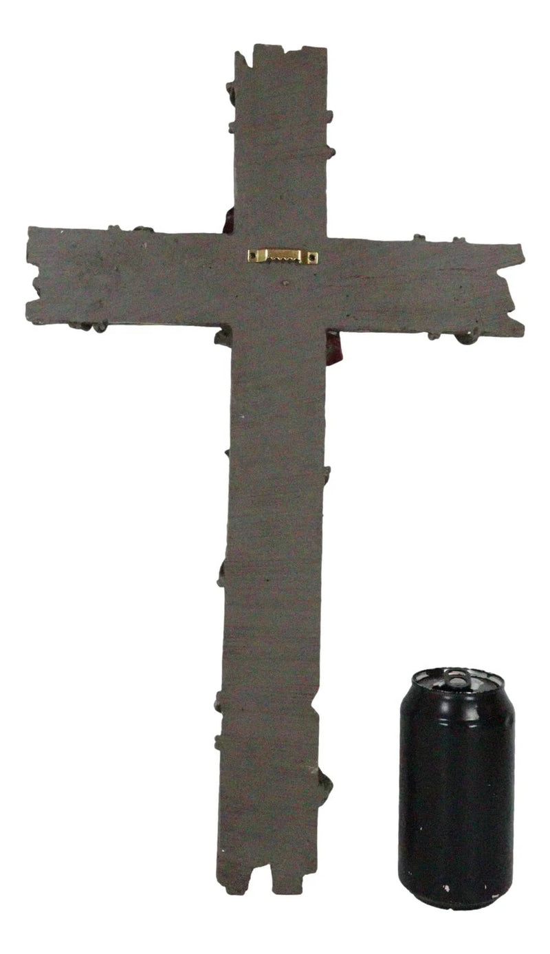 Rustic Western Faux Wooden Valentine Love Red Roses With Barbed Wires Wall Cross-6