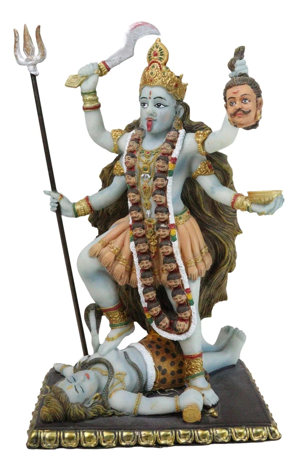 Gift Mahavidya Devi Kali Holding Severed Head Of The Ego Figurine 9"Tall-5