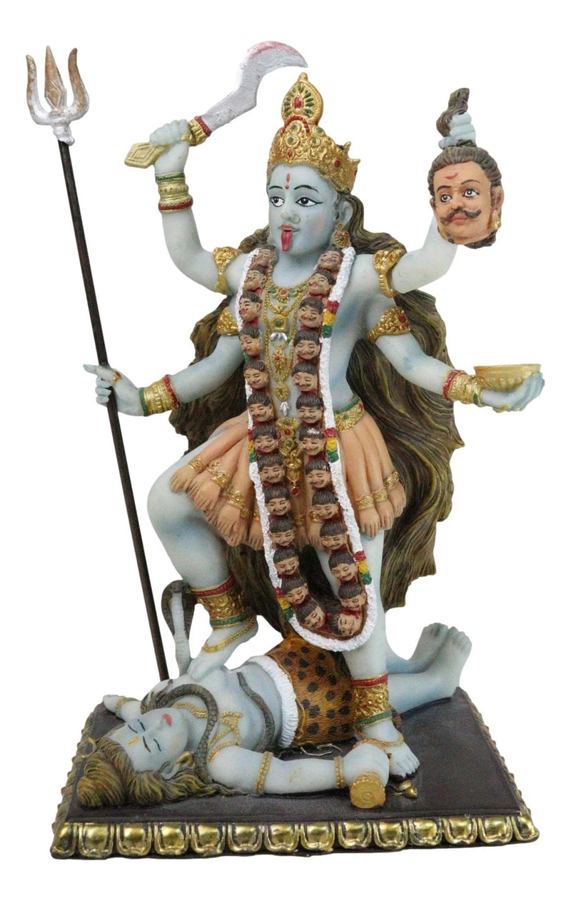 Gift Mahavidya Devi Kali Holding Severed Head Of The Ego Figurine 9"Tall-5