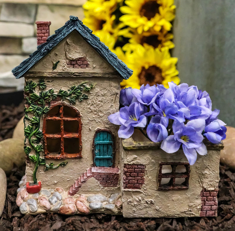 Fairy Garden LED Light Mediterranean Cottage Floral Planter House Mini Figurine-2