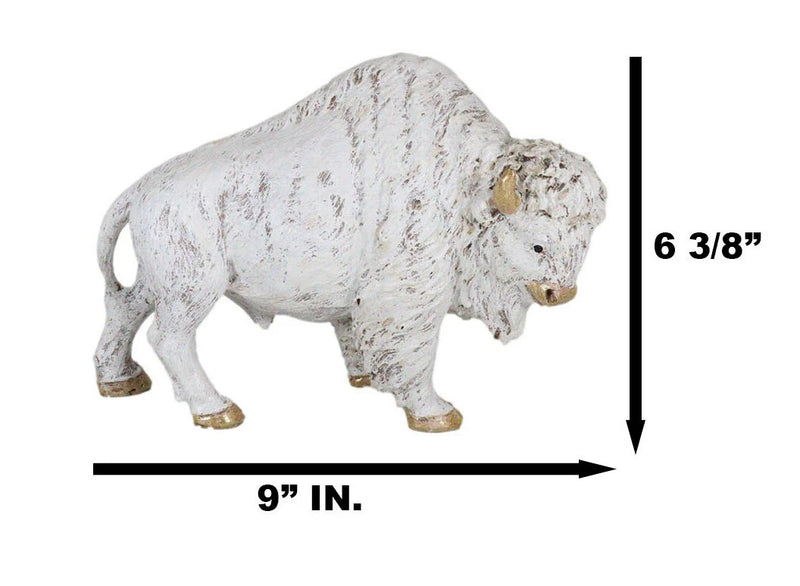 Native American Sacred White Bison Buffalo Decor Resin Figurine 8.75"L-5