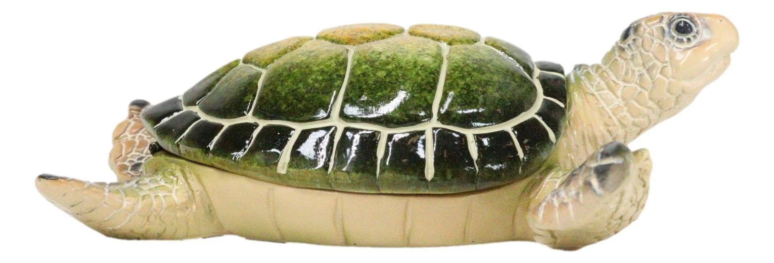 Ocean Marine Green Sea Turtle Decorative Key Stash Decorative Trinket Box-7