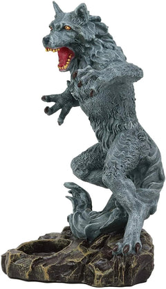Portavelas de té de hombre lobo gótico Estatua de bestia licántropa Figura de hombre lobo-6