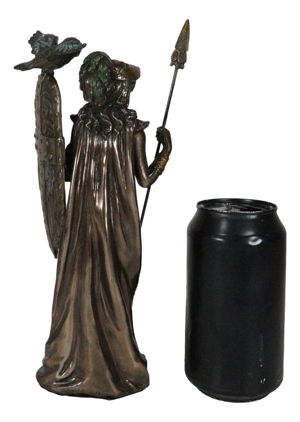Greek Goddess Athena Wearing Helmet With Spear Aegis Shield And Owl Statue Decor-8