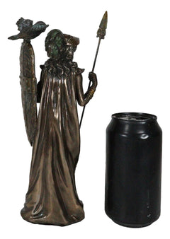 Greek Goddess Athena Wearing Helmet With Spear Aegis Shield And Owl Statue Decor-8