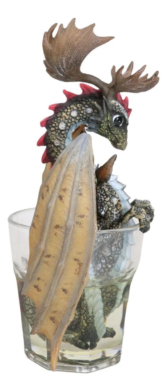 Cocktail Spirit Drunken Vodka Elk Moose Dragon Statue Fantasy Decor Figurine-6