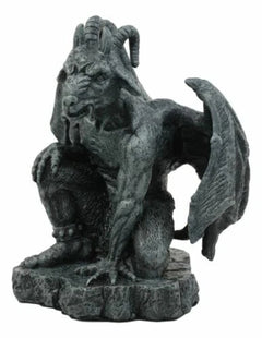 The Winged Guardian Baphomet Sabbatic Goat Gothic Gargoyle Statue Faux Stone-4