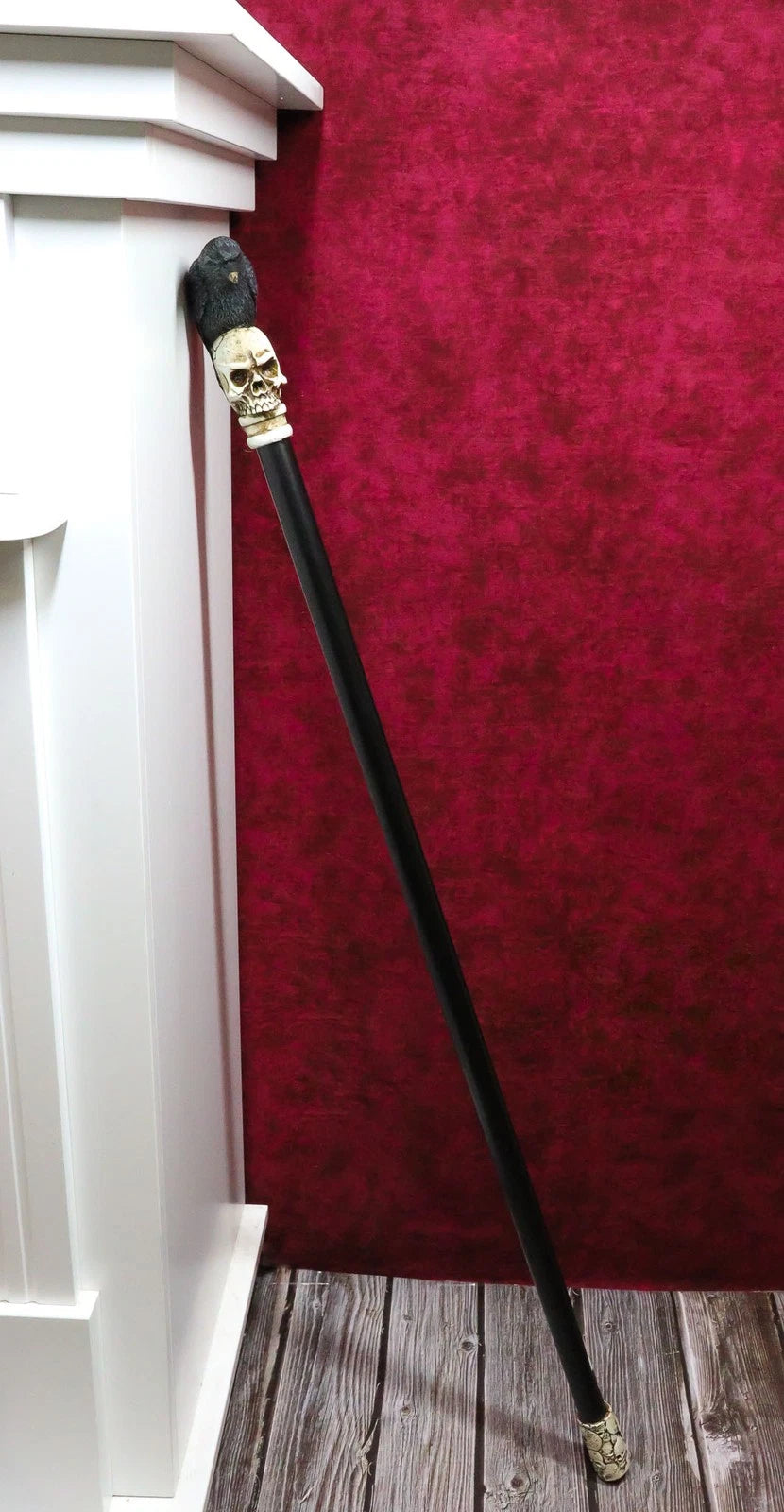 Dark Raven Crow On Skull Walking Cane Ghosts Of Silent Hill Resin Fiber Glass-2