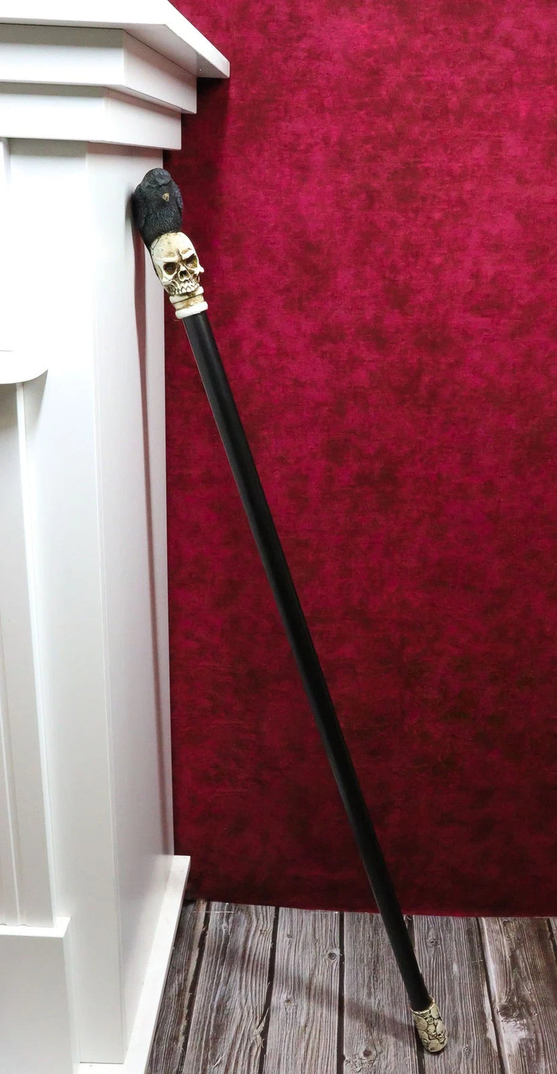 Dark Raven Crow On Skull Walking Cane Ghosts Of Silent Hill Resin Fiber Glass-2