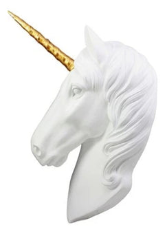 Enchanted Golden Horned Unicorn 3D Art Wall Decor Figurine Ancient Fabled Steed-6