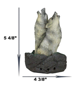 Howling Twin Gray Wolves Incense Burner Figurine 5.5 Inch Tall-6