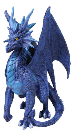 Ruth Thompson Fantasy Blue Check Mate Dragon With Majestic Horns Statue 9" Tall-7