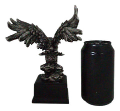 Silver Wings of Glory Bald Eagle Statue 7.75"Tall Silver Electroplated Resin-8