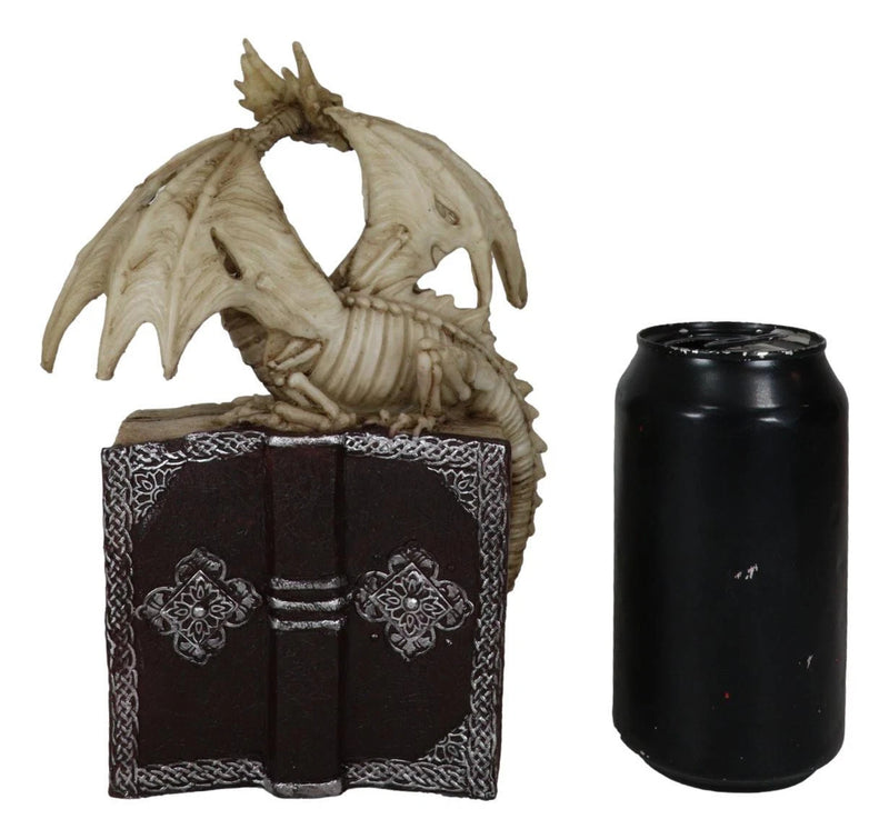 Skeleton Bone Dragon On Spell Book Of The Dead Skull Mummy LED Light Figurine-5