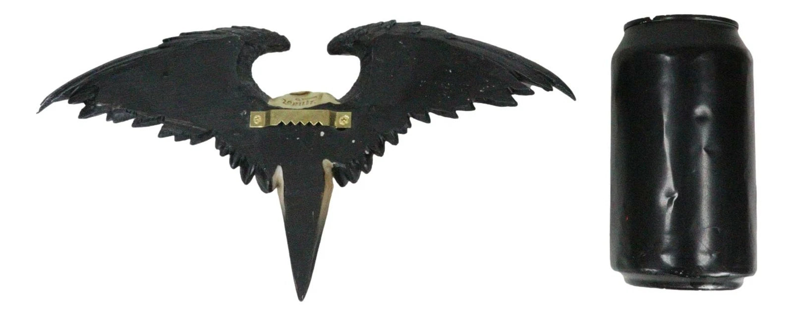 Ravenger Thanatos Raven Crow Skull With Black Angel Wings Wall Decor Plaque-4