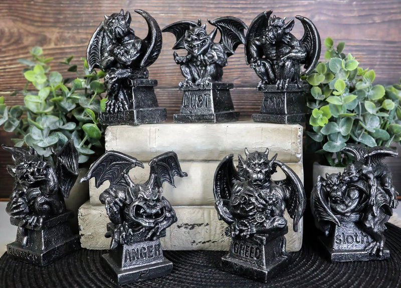The Allegorical Seven Deadly Sins Gargoyle Figurine Set of 7 Wicked Gargoyles-1