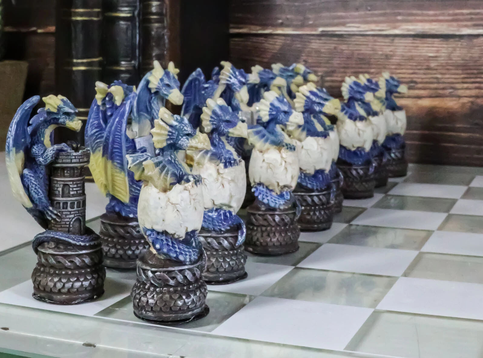 Might Magic Dungeons And Dragons Fantasy Colored Chess Pieces With Glass Board-5