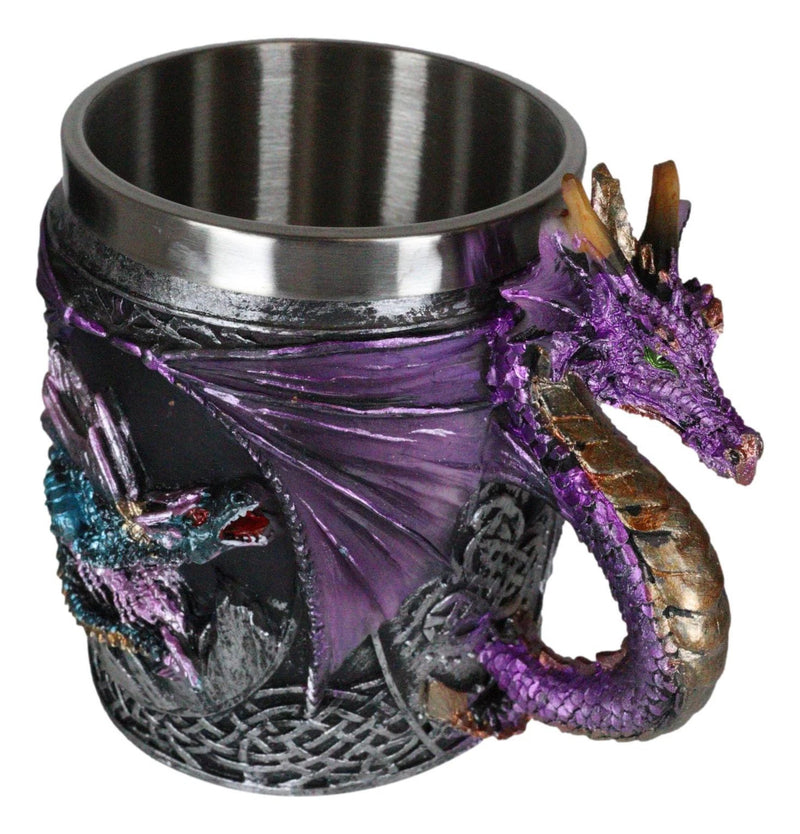 Conception Blue Fire Purple Dragon Beer Stein Tankard Coffee Cup Mug 12oz-3