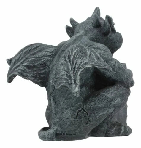 Gothic Guardian Of Bibliography Horned Gargoyle Statue 4.5"Tall Crazy Bookworm-2
