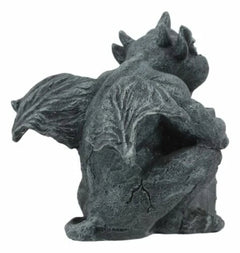 Gothic Guardian Of Bibliography Horned Gargoyle Statue 4.5"Tall Crazy Bookworm-2