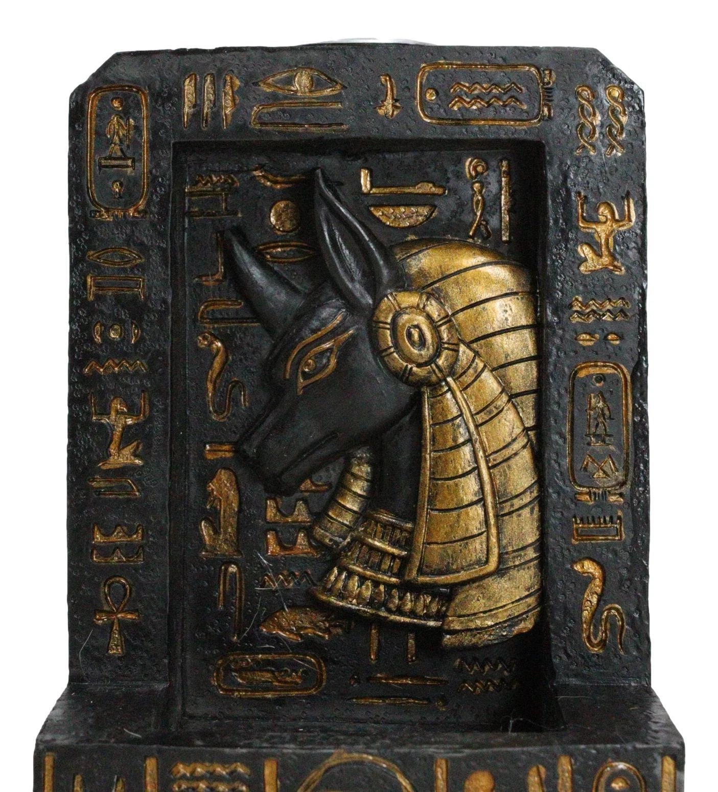 Egyptian God of The Dead Anubis Hieroglyphs Backflow Incense Burner Figurine-5