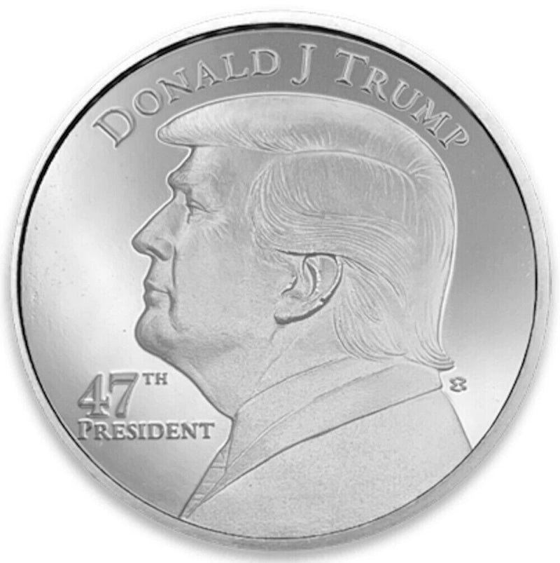 Moneda redonda de plata fina Ag 999 PROOF de 1 oz de Donald Trump, 47.º presidente de EE. UU.
