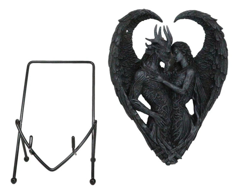 Solemn Vow Innocence Demon And Lilith Dark Angel Heart Plaque With Stand-8
