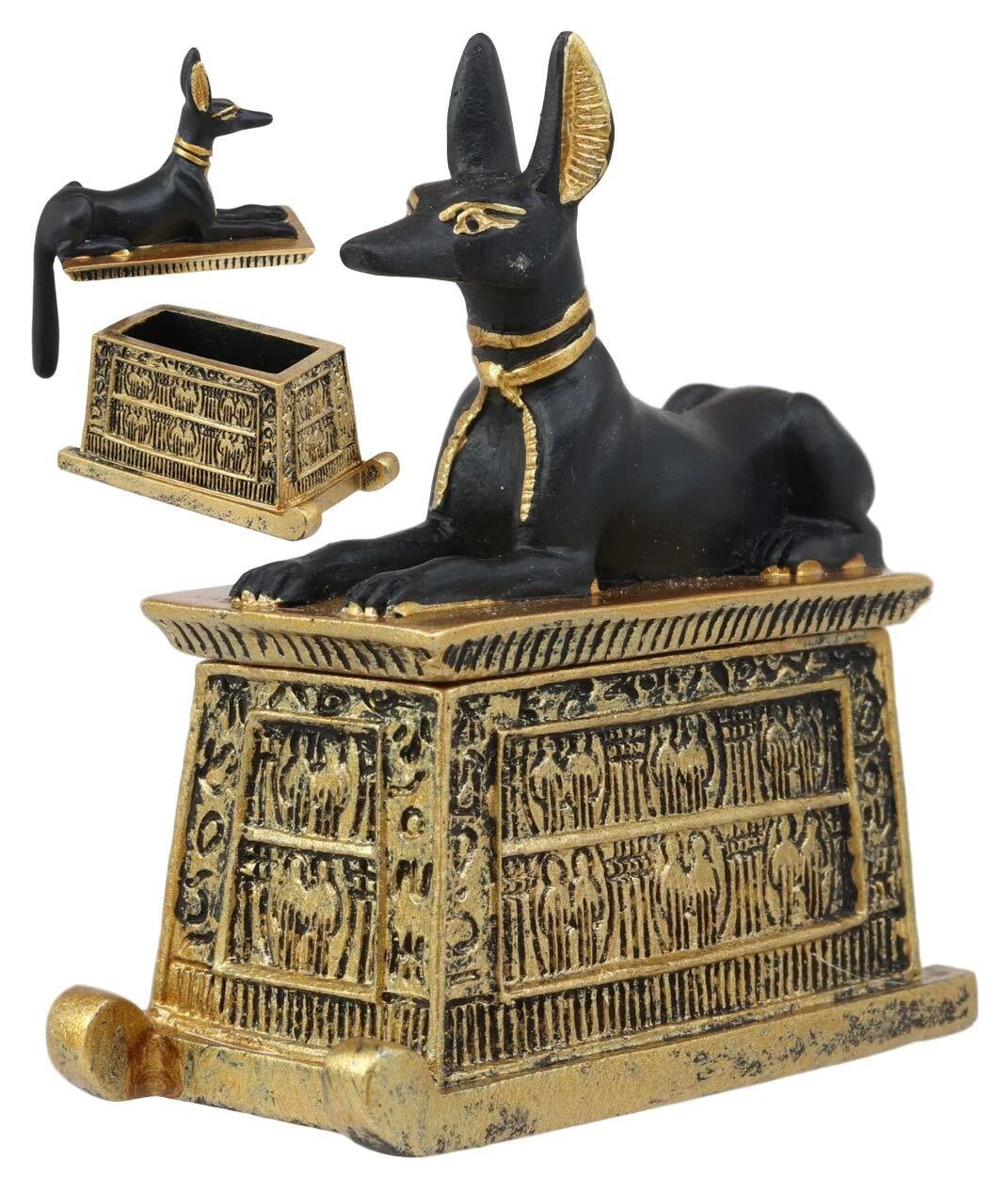Egyptian God Hieroglyphic Anubis Dog Egyptian Miniature Cartouche Box-8