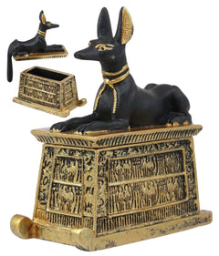 Egyptian God Hieroglyphic Anubis Dog Egyptian Miniature Cartouche Box-8