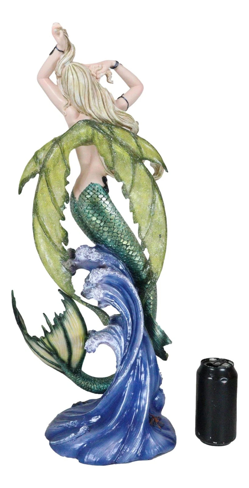 Large Nautical Ocean Dancing Mermaid Statue 26"H Goddess Venus Rising Figurine-4
