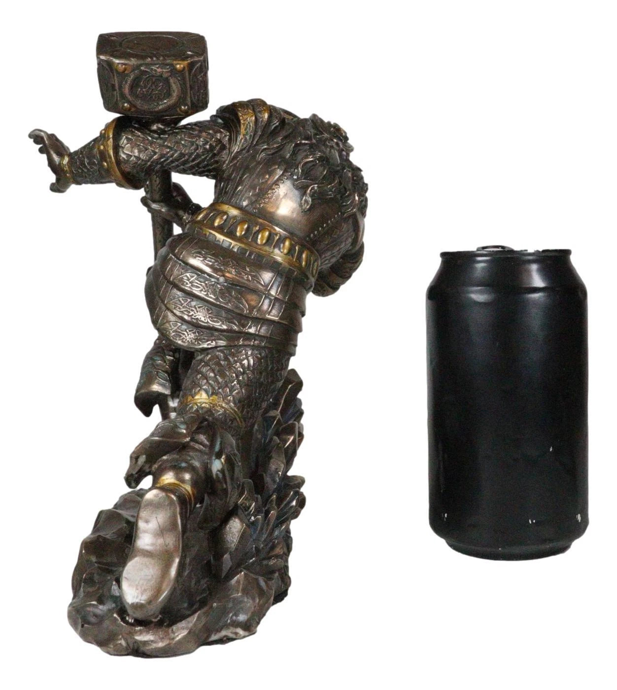 Asgard God Of Thunder Thor Wielding Mjolnir Hammer Figurine Charging Thor Statue-5