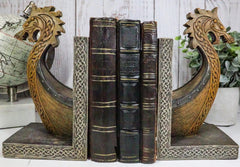 Nautical Marine Scandinavian Viking Fjord Dragon Longship Prow Ship Bookends Set-5
