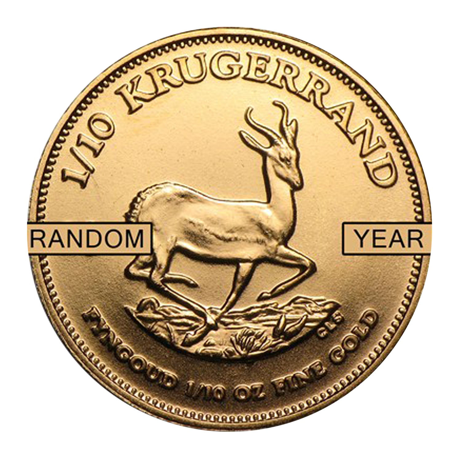 Sudáfrica (1/10 oz) Krugerrand de oro - Año aleatorio