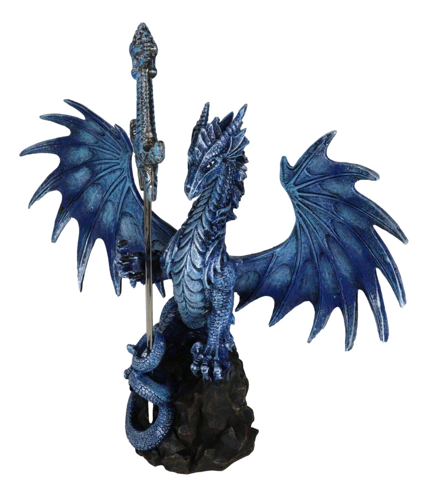 Ruth Thompson Blue Sea Blade Dragon Statue With Letter Opener Dagger Sword Decor-6