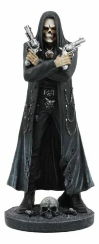 Assassin's Creed Hooded Grim Reaper Skeleton With Dual Beretta Pistols Statue-2