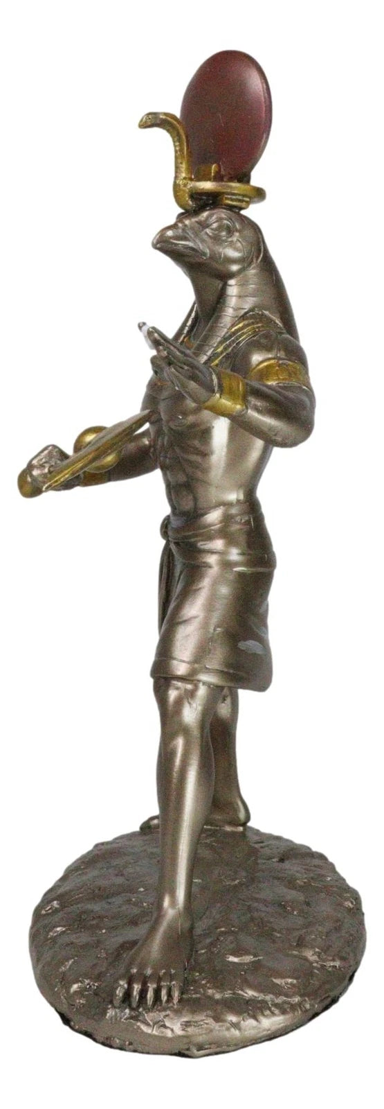 Egyptian Mythology God Horus Ra With Sun And Uraeus Disc Statue Heru Falcon-7
