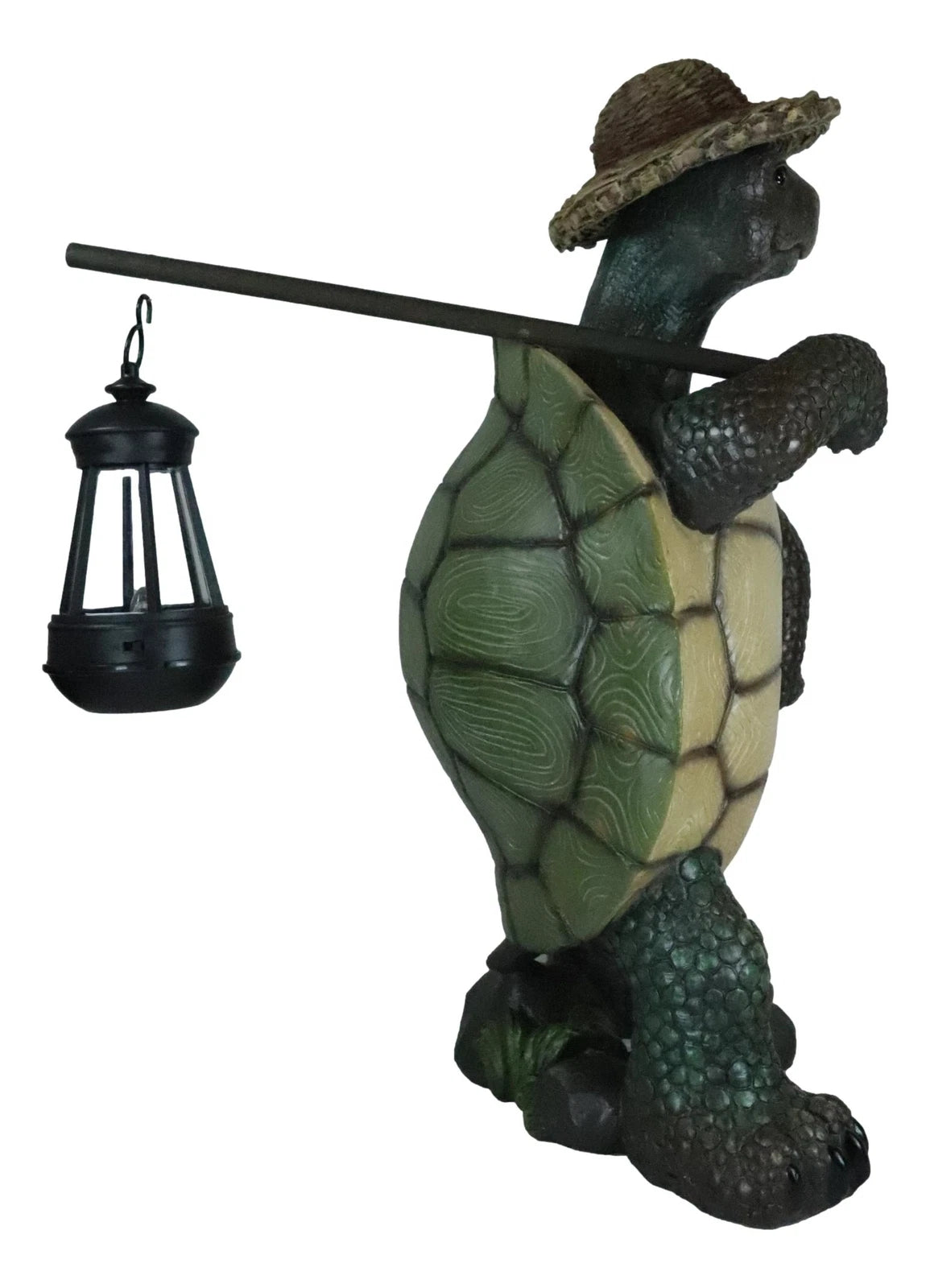 Gift Nautical Nature Lover Adventure Hiking Tortoise with Straw Hat Statue-6