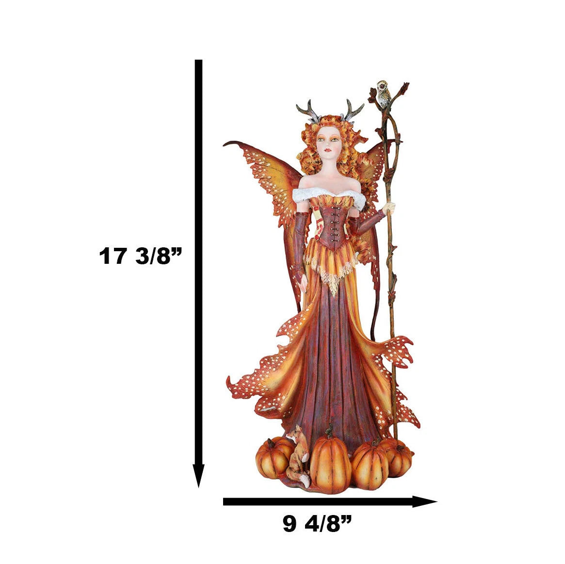 Amy Brown Pumpkin Queen Autumn Fairy Statue 17.5" Tall Fantasy Faery-6