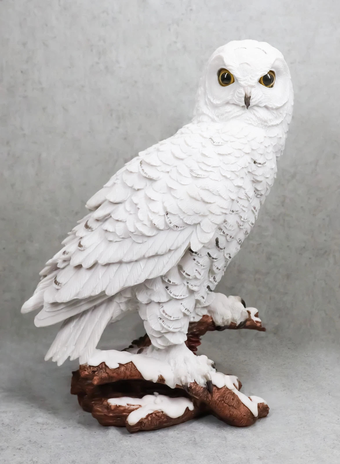 Estatua de búho blanco místico de 31 cm de alto, decoración nocturna con búhos.-4