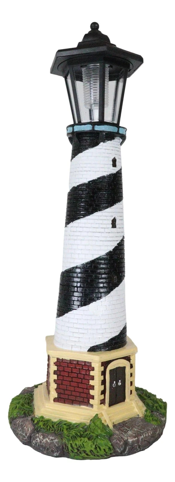 Nautical Cape Hatteras Lighthouse Statue 20.5" Tall with Solar Lantern LED-5
