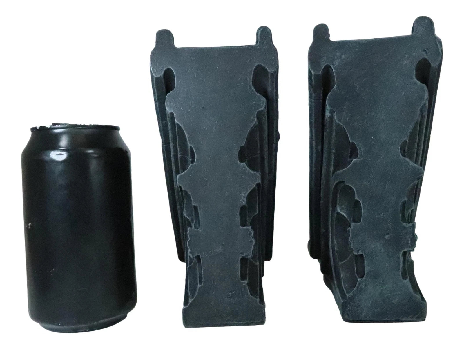 Gothic Roaring Gargoyles On Rooftop Sculptural Bookends Set 7" High Decor-3