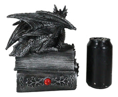 Medieval Fantasy Dragon Guardian of Knowledge Secret Trinket Box Figurine 8.25"H-3