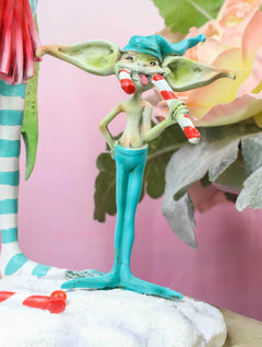 Amy Brown Christmas Fairy And Candy Cane Gremlin Naughty List Collectible Statue-5