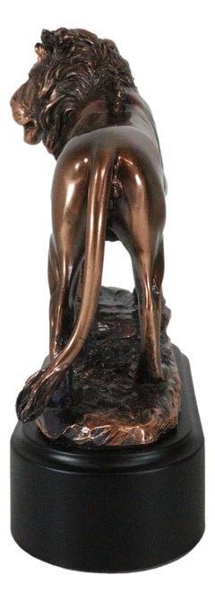 King Of The Jungle African Lion Pride Rock Scene Bronze Electroplated Figurine-8